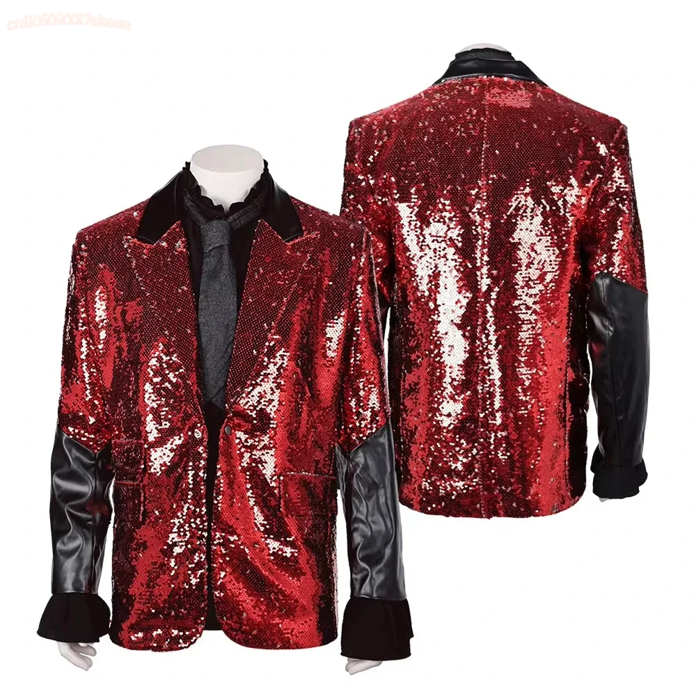 Punk The Ghosts Cosplay Coat Costume Adult Suit Band Ghost Top Hip Hop Rock Jacket Halloween Carnival Sequin Clothing