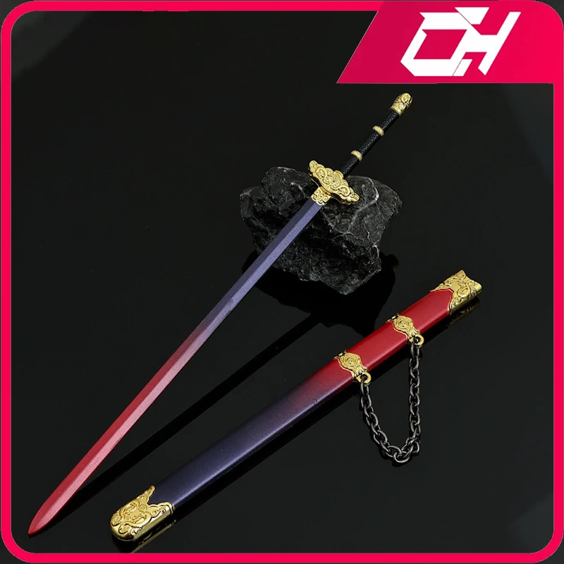 Épée ciel violet 22cm, modèle froid, nouvelle Version avec gaine, modèle entièrement en métal, Collection périphérique de film, cadeaux d'anniversaire, jouet pour garçon