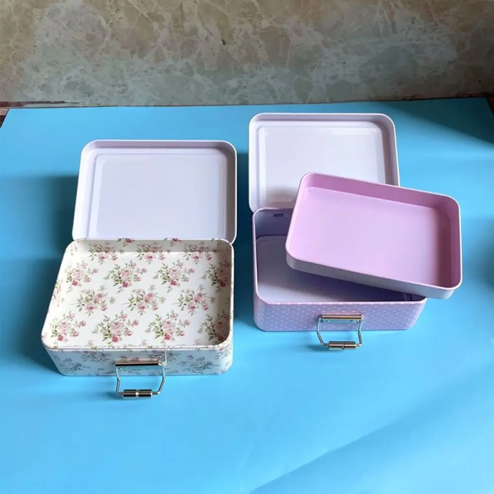 Retro Style Metal Desk Organizer Double Layer Jewelry Storage Case Drawer Container For Office Supplies Holder