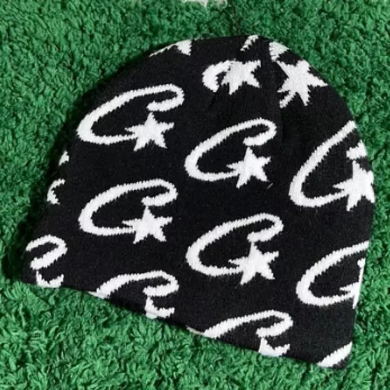 2024 New Jacquard Beanie Caps Y2K Knitted Warm Hip Hop Unisex Elastic Knit Hat Skull Cap For Women Men