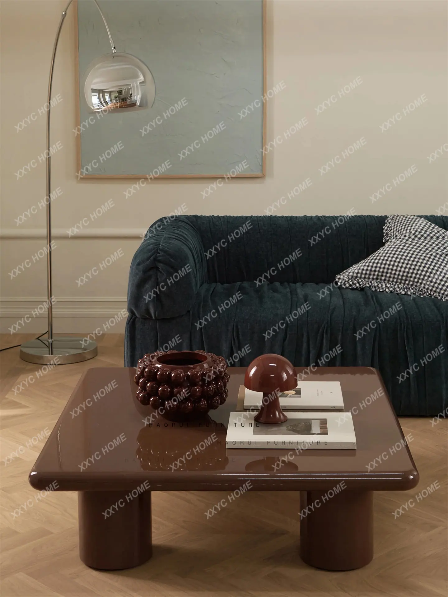 SSC   Retro Solid Wood Coffee Table Living Room Home   Medieval Square Coffee Table Niche
