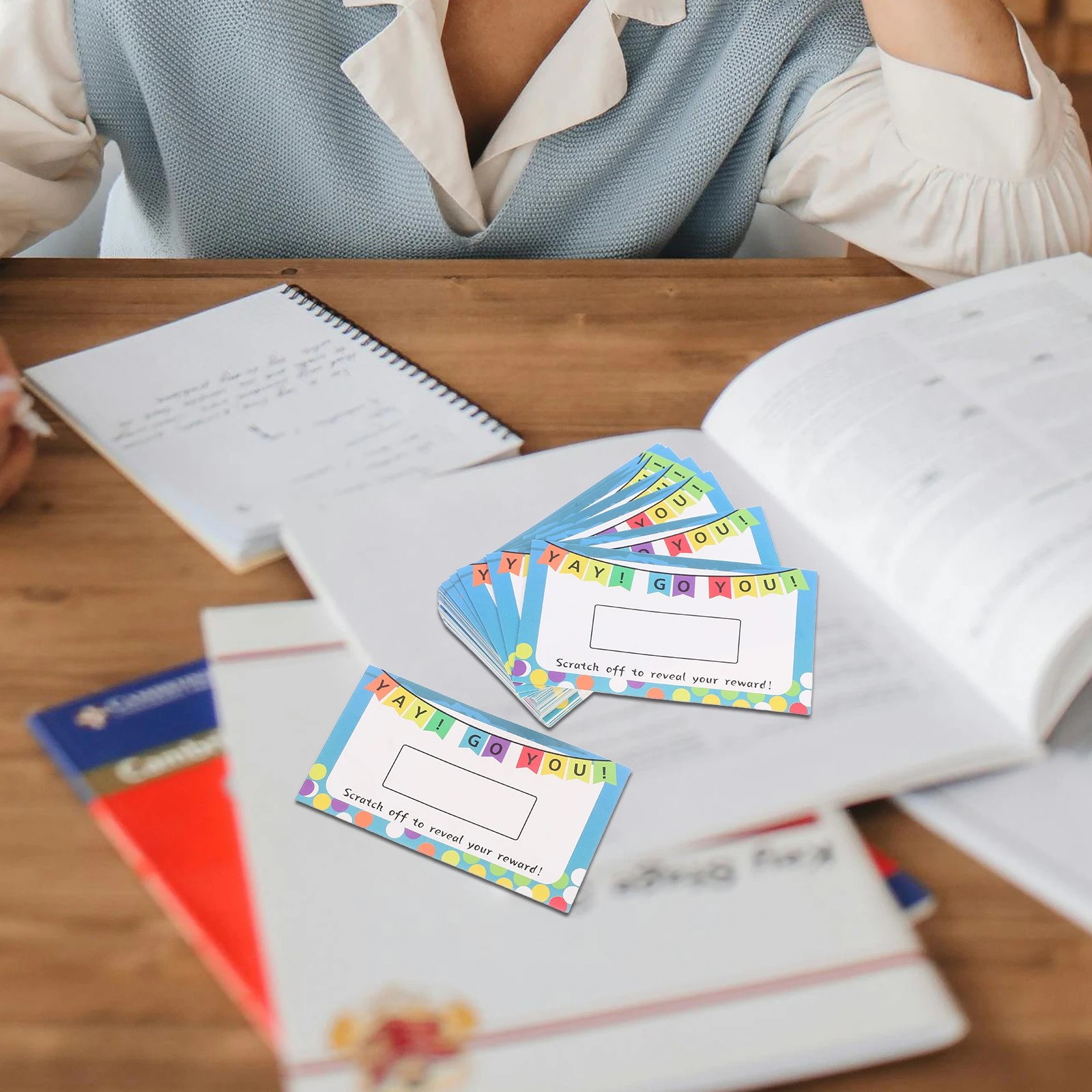 100 Uds. Tarjeta para rascar en blanco, tabla de recompensas DIY, pegatinas para profesores de niños, actividades divertidas motivacionales en el aula, premio para estudiantes