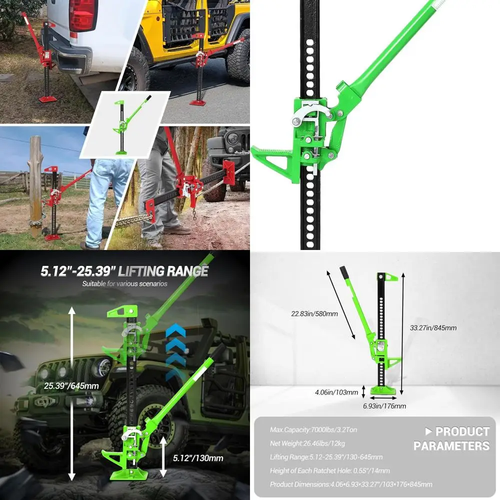 

Домкрат F-образный с храповым механизмом, 3 тонны, для внедорожников, высота подъема 5,12-25,39 дюйма