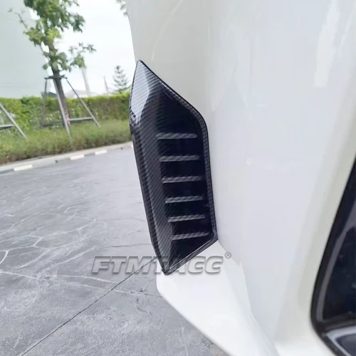 Imagen 2 del producto Persiana lateral de fibra de carbono para ventana trasera de coche, embellecedor de salida de aire para Toyota Yaris Ativ Vois 2023 2024 ABS