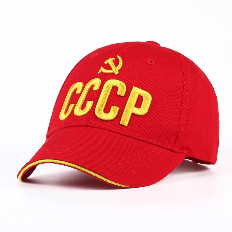 CCCP USSR Russian Hot Sale Style Baseball Cap Unisex Black Red Cotton Snapback Cap with 3D Embroidery Best Quality Garros