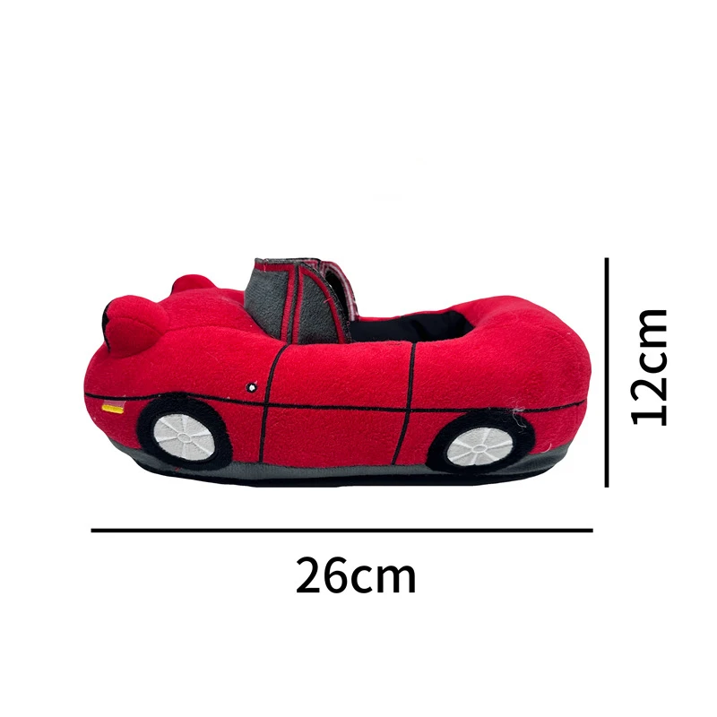 Cartoon Creative Sports Car Plush Slippers Women Winter New Home Warm Cotton Shoes Flat Shoes For Men And Women Lady Slippers