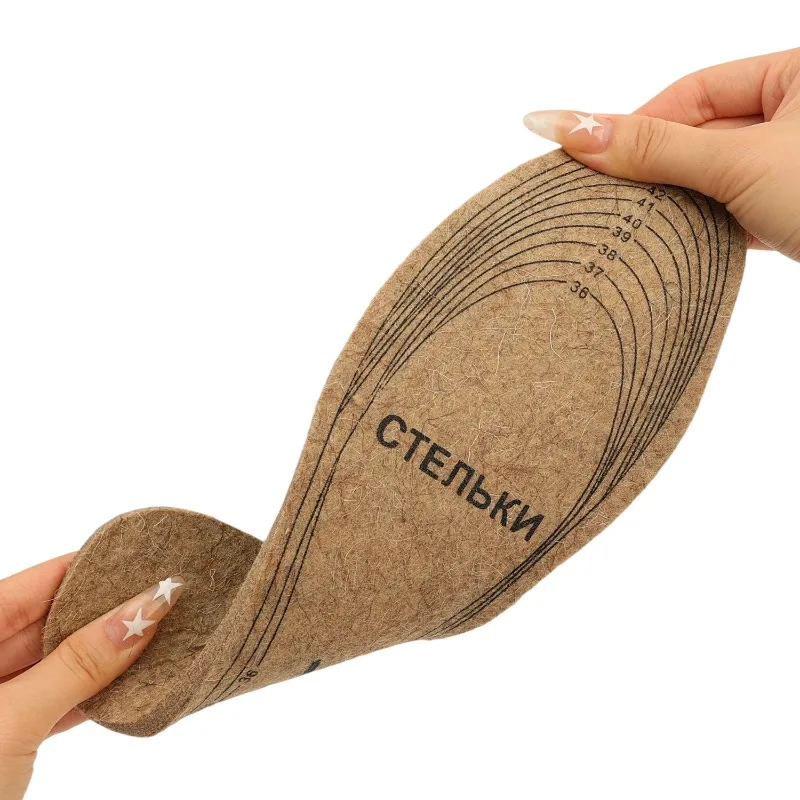Trimmable Sheep Wool Felt Insoles Warm Shock-absorbing Insoles Shoes Pads Cold-resistant for Men Women Autumn Winter Accessories