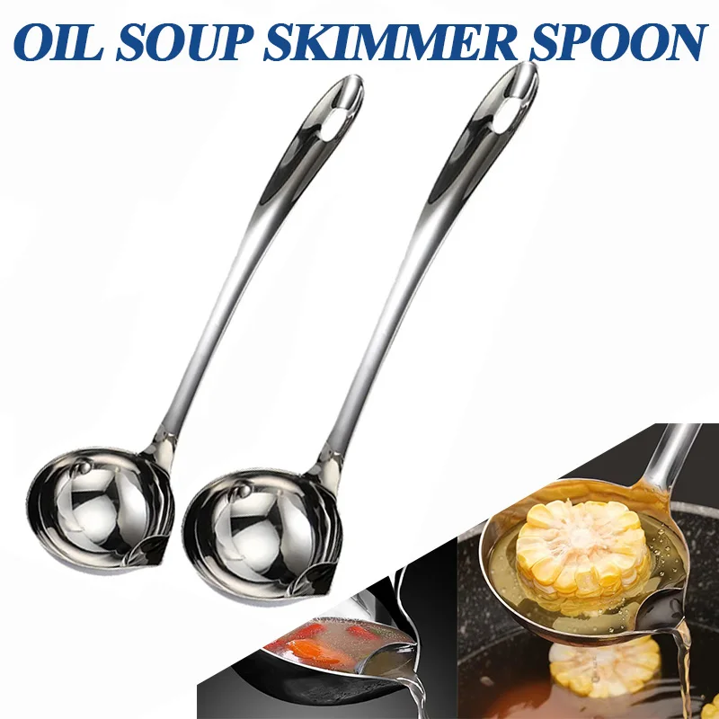 Edelstahl Sieb Löffel Suppe Sieb Küche Soße Öl Suppe Fett Separator Joghurt Öl Skimmer Löffel Küche Zubehör