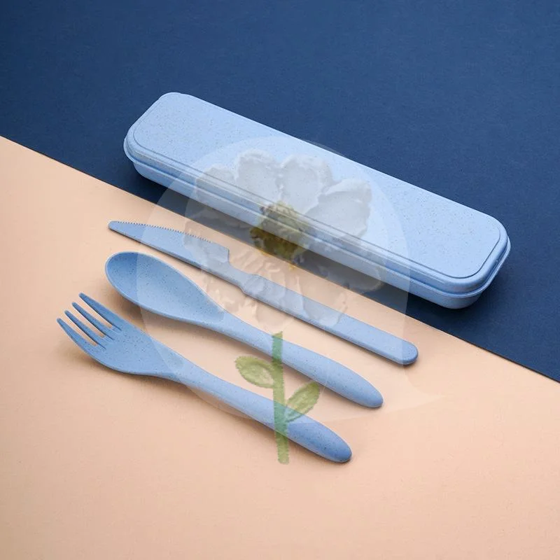 Camp Utensil Set - Wheat Straw Cutlery Set Knife Fork