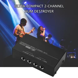 HD400 Ultra-compact Hum Destroyer 2-channel Hum Eliminator Noise Filter with 1/4 Inch TRS Inputs Outputs