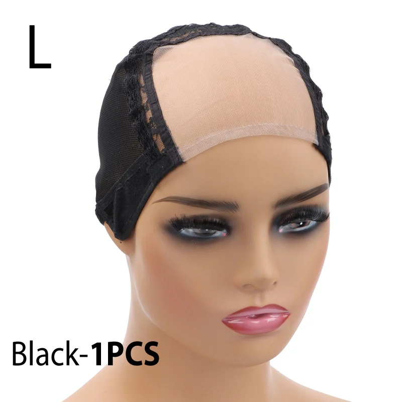 Lace-Front-Perückenkappe für die Herstellung von Perücken mit verstellbarem Riemen, leimlose Schweizer Spitzennetz-Webkappe zur Herstellung von Perücken mit Verschluss-Fronten