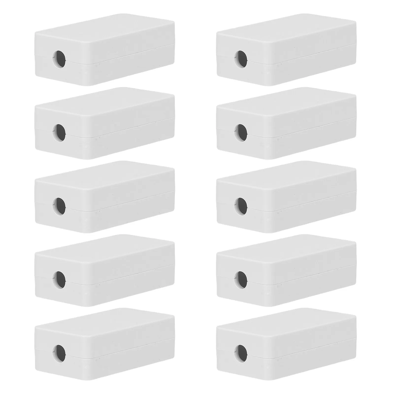 10Pcs Small Plastic Electrical Junction Box LED Controller Terminal Wire Pass-Through Box Outdoor Enclosure for DIY Electronics