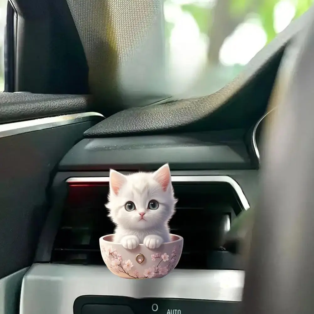 Ventilation Clip Universal Simple Installation Portable Fun Cartoon Cats Dogs Air Vent Clips Acrylic Car Interior Decoration