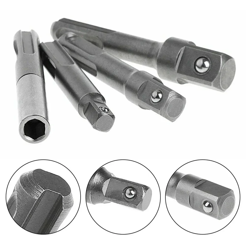 Support adaptateur en acier inoxydable, outil SDS, douille à tige carrée, accessoires en acier au chrome vanadium, ensemble de 4 pièces