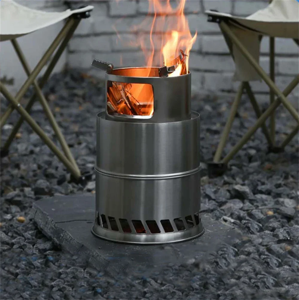 

Outdoor Camping Equipment Windproof Wood Stoves Furnace Portable Fire Heater Picnic Stoves Cross Border BBQ Cooking Gas Burner