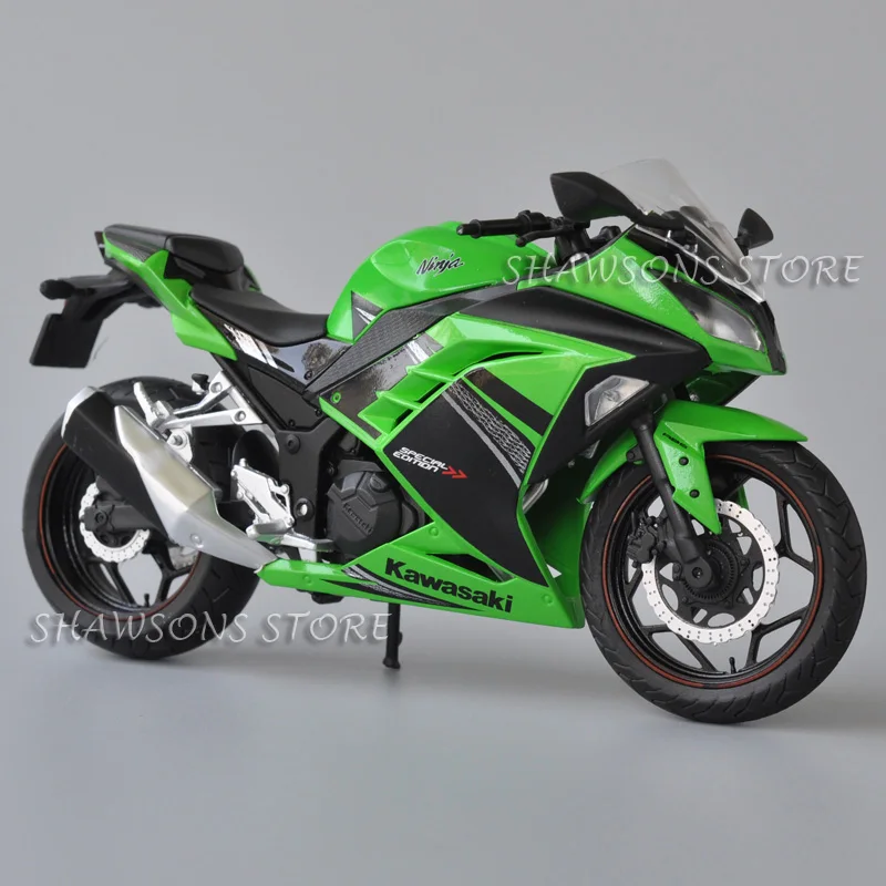 1:12 Diecast Motorcycle Model Toys Ninja 250 / 350 Sport Bike Miniature Replica