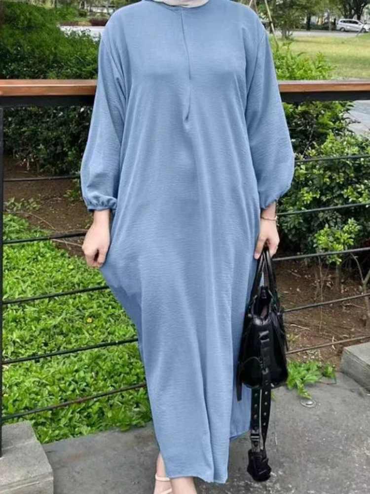 Eid Muslim Dress for Women Abaya Puff Sleeve Morocco Ramadan Prayer Dresses Abayas Kaftan Islam Dubai Arab Modest Long Robe 2024