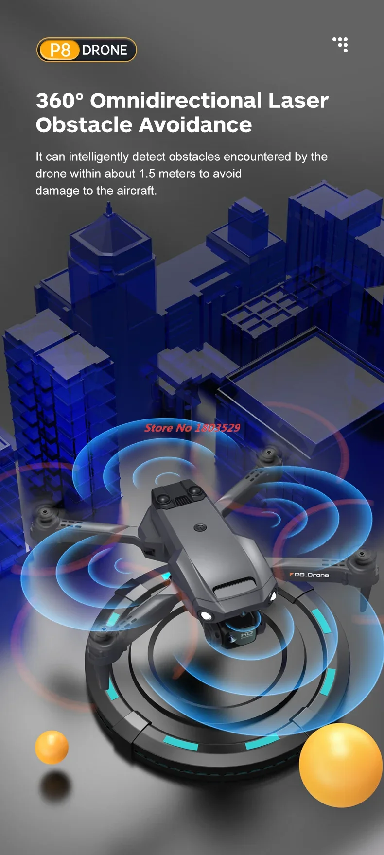 Professional Obstacle Avoidance Drone 4K with ESC HD Dual Camera 360 Full Obstacle Avoidance Optical Flow Hover Foldable Toy Gif
