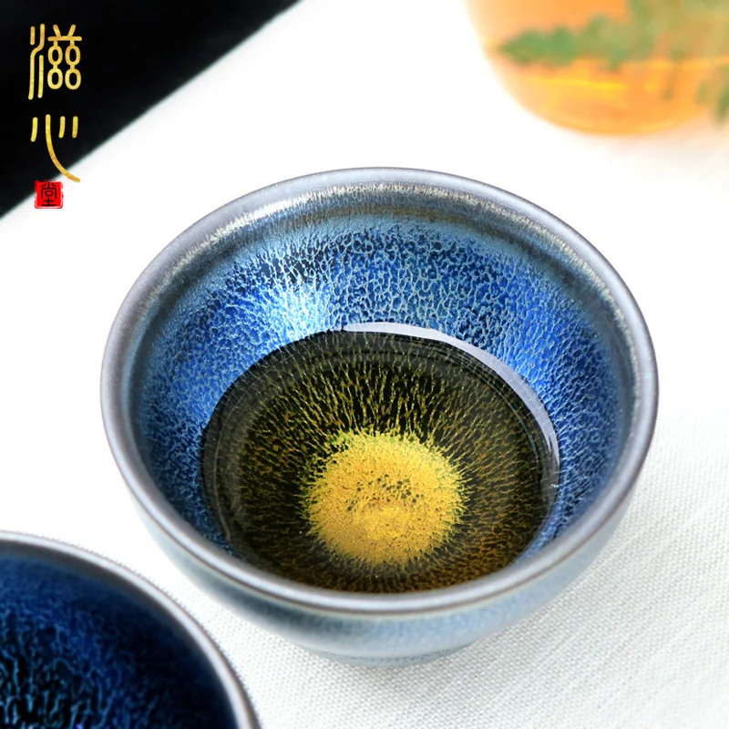 Zixin Tang Wu Jiwang Jianzhan Blue Qilin In Hand With Master Handmade Kung Fu Set Tea Cup