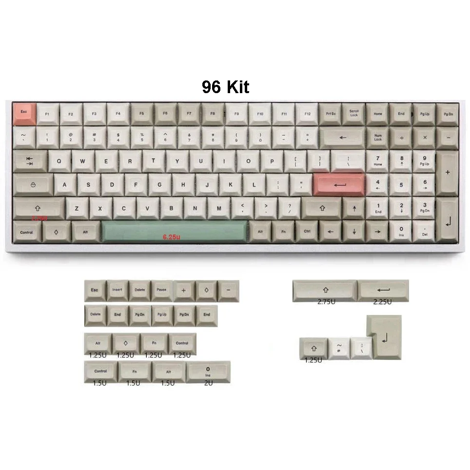 PBT DSA Dye-Sub Keycaps Compatible Cherry MX Switches for XD60 XD64 GH60 GK64 Tada68,84,87 96 Mechanical Keyboard