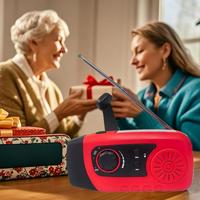 Hand Crank Radio 2000mAh Solar Powered Radio LED Flashlight Rechargeable Battery Cell Phone Charger For Hiking Outage Outdoor
