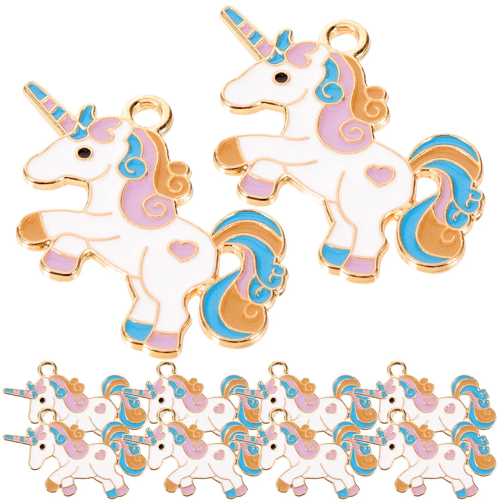 

10Pcs Jewelry Charms Unicorn DIY Pendant Decor for Necklace Bracelet Earrings Keychain Crafting Projects Metal Alloy Hanging