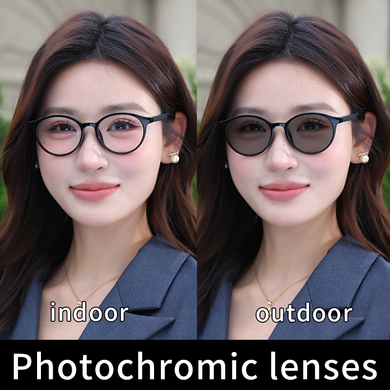 Photochromic Stylish Reading Glasses for Women, TR90 Ultralight Eyeglasses Frame,UV Protection Stay Clear Magnifying Vision