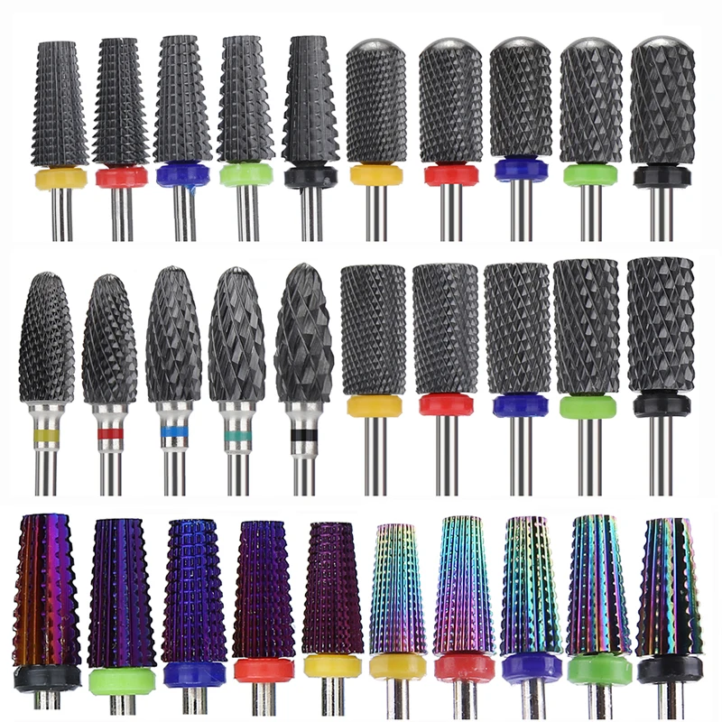 5 em 1 Segurança Cerâmica Dicas para Broca Manicure Brocas Elétricas Máquina Milling Cutter Nail Files Buffers Nail Equipment Acessório