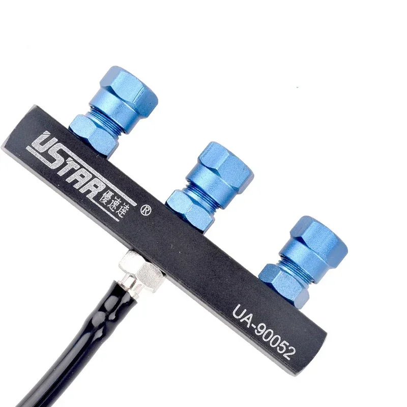 U-STAR UA-90052 Three-Port Joint Coupling,Spray Special Fork,for Connecting 3pcs Airbrushes to Compressor