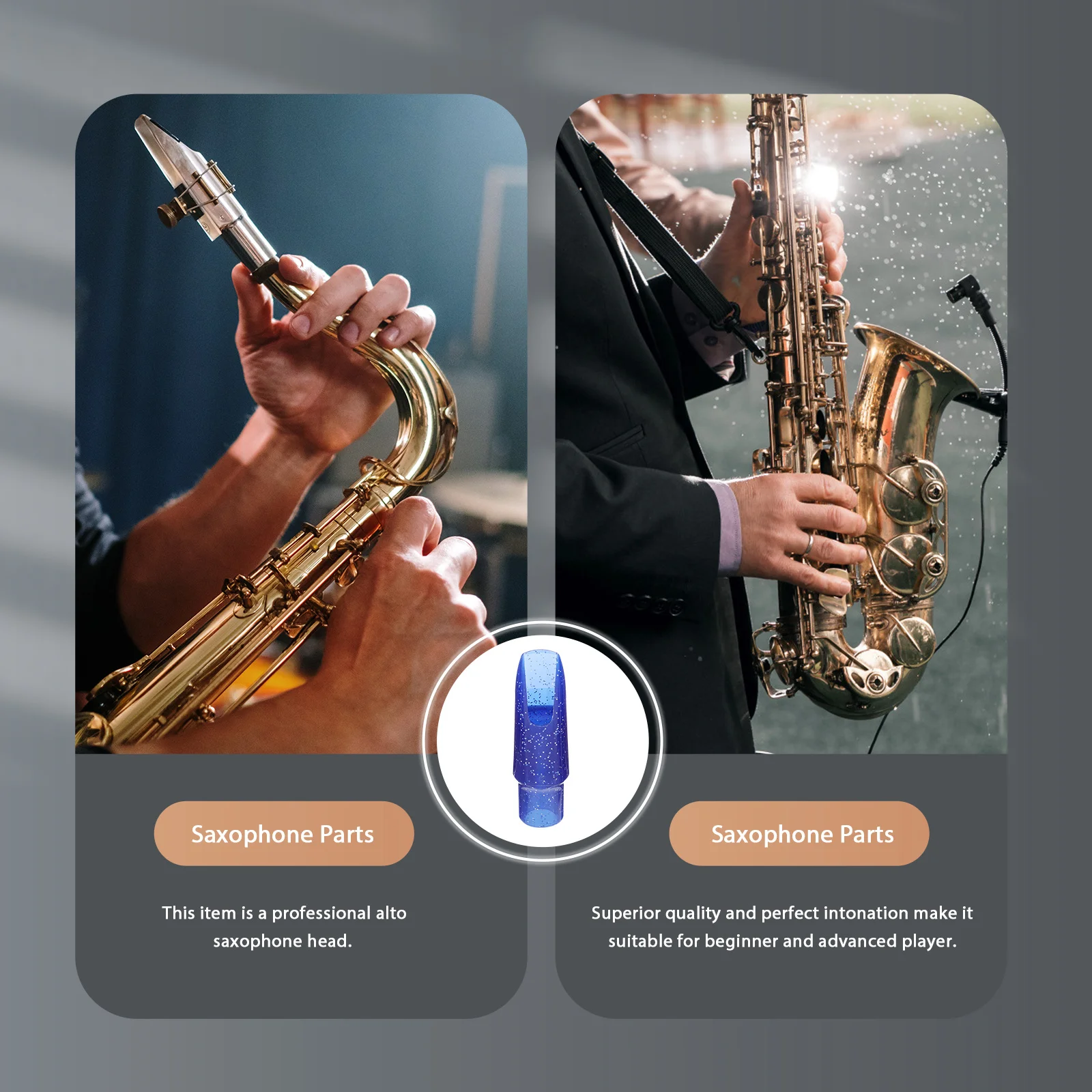 

1Pcs Alto Saxophone Head Professional Plastic Replacement Durable Saxophone Accessories Superior Intonation for Jazz Beginners