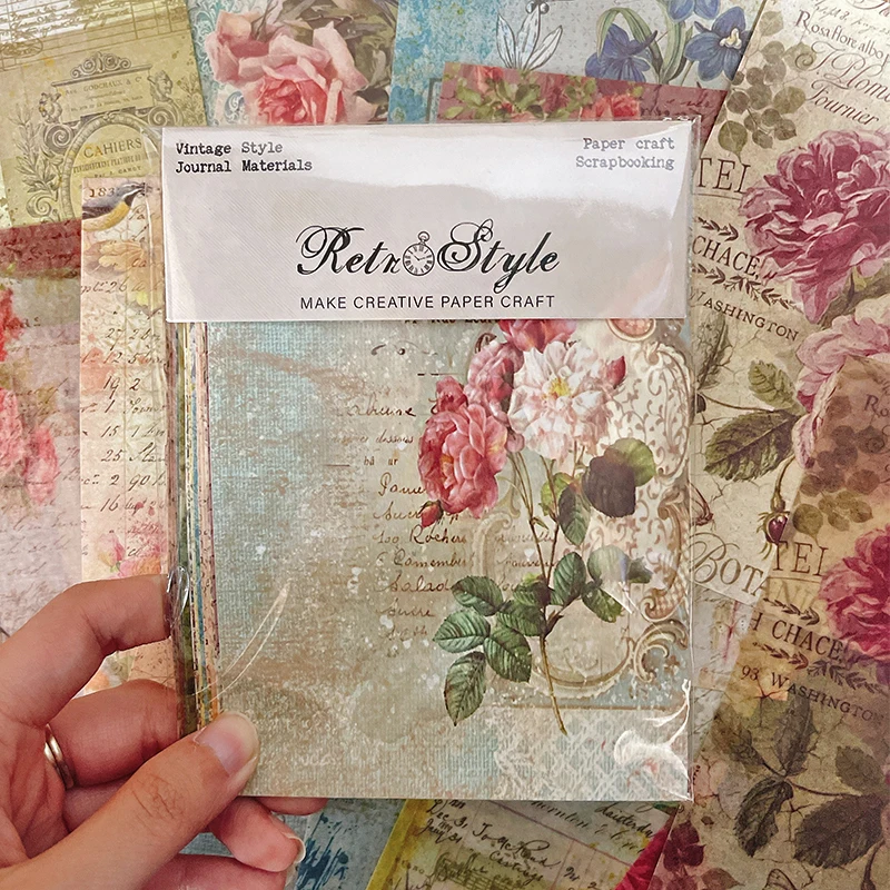 Panalisacraft 20sheets 10 designs Vintage Style Patterned Paper Scrapbooking paper pack handmade craft paper Background pad card