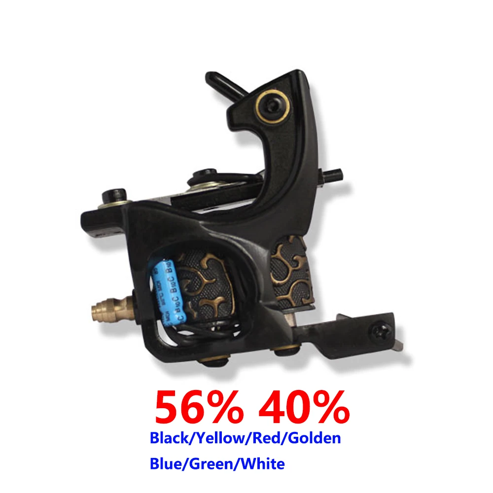 56% Custom Pro Top Carbon Steel 10 Wrap Coils Tattoo Machine Gun Equipment Tattoo Tool Supplies