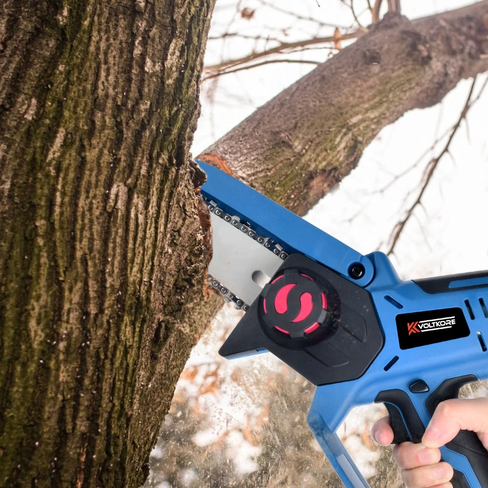 Vertak New Design Portable 20V Li-ion 4 Inch Chain Branch Cutting Saw Mini Chainsaw