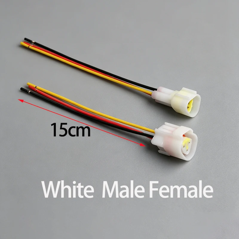 1Set 3Pin Way Black Or White Male Female Waterproof Auto Electrical Wire Connector Plug FW-C-3M-B FW-C-3F-B Wire Harness Plug