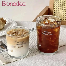 Iced Coffee Cup,INS Style Latte Glass ,Creative Letter Coffee Glasses,Cup with lid and straw,A gift to friends