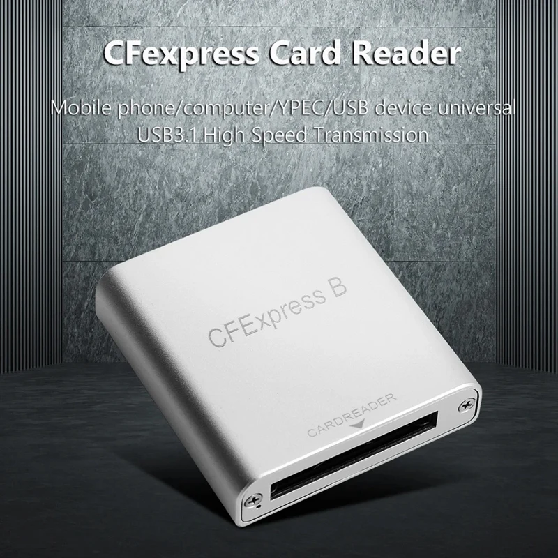 Portable Type C To Cfexpress B Card Reader 10Gbps Memory Card Reader Drive-Free For Laptop Computer Phone Chromebook, Durable