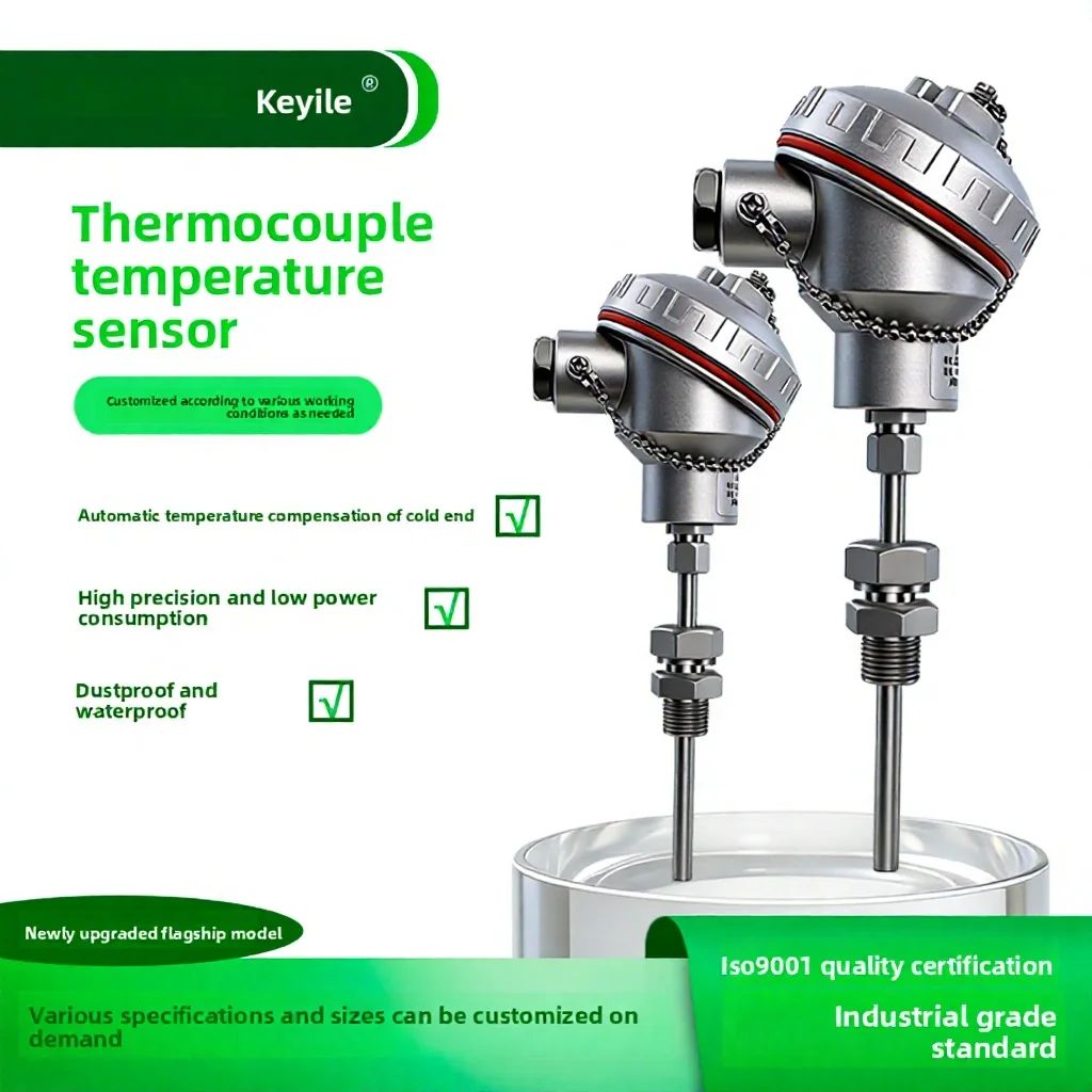 （for i piece) K-type Thermocouple PT100 Stainless Steel Integrated Temperature Sensor High Temperature Probe