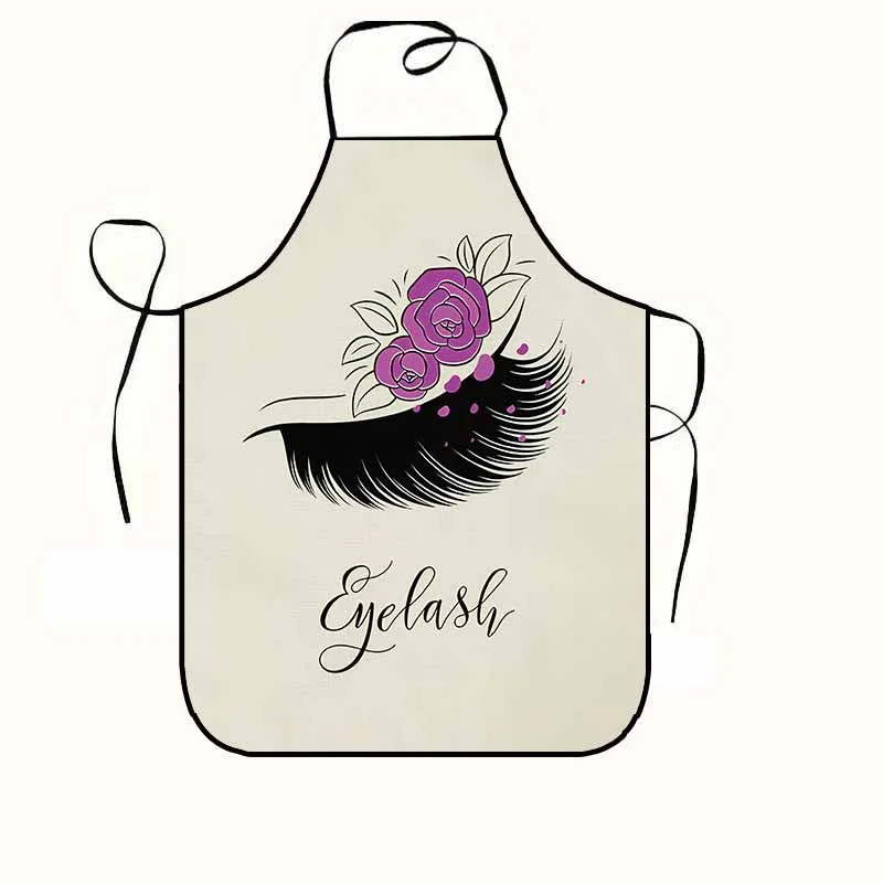 Funny Eyelash Pattern Apron Sleeveless Creative Decorative Protective for Household Kitchen Daily Use