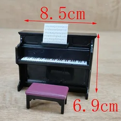 Doll house accessories mini furniture simulation small piano and bench musical instrument model ornaments toys children small