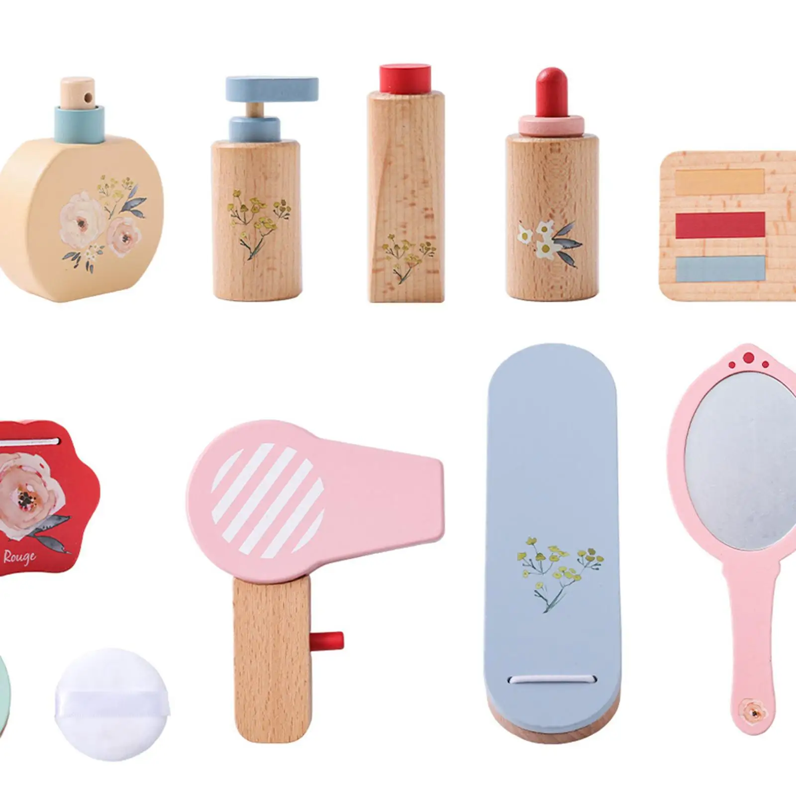 Pretend Play Makeup Beauty Set Girls Gift Early Learing Pretend Wood Beauty