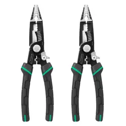 9 in1 Wire Stripper Electric Cable Cutters Multifunctional Needle Nose labor-saving crimping pliers Slanting Electrician Tools