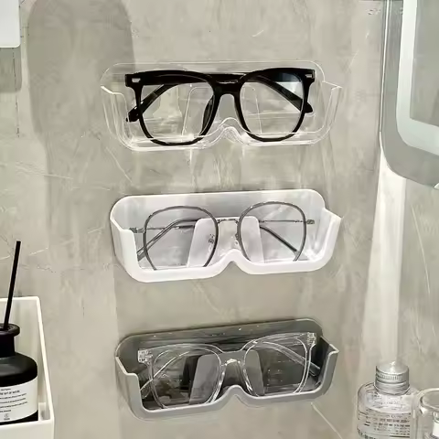 Punch-free Glasses Storage Rack Wall Mounted Sun-glasses Display Holder Wardrobe Decoration Storage Box Sunglass Organizer