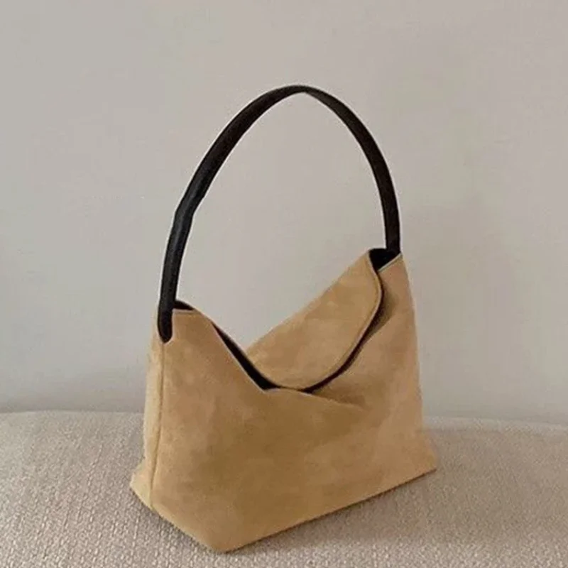 Bolso Retro de ante para mujer, bolsa de mano versátil para axila, bolso de diseñador, bolsos cruzados para mujer, bolsos de hombro