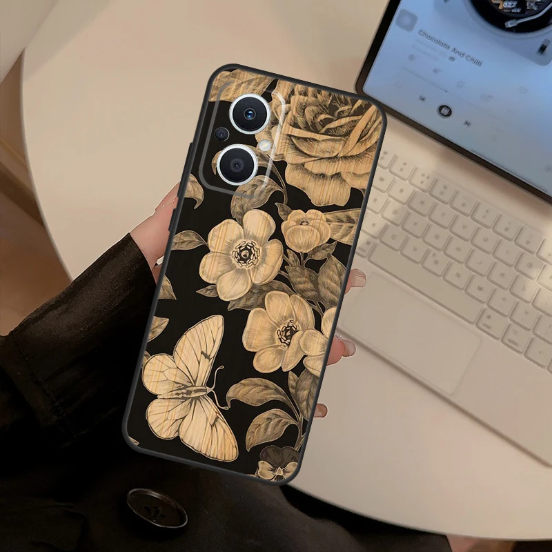 Tree Flower Bamboo Wood Case For OPPO Reno 6 7 8 Lite 2Z 3 4 5 Z 8T Find X5 Pro X3 Lite X2 Neo Find X6 Pro Cover