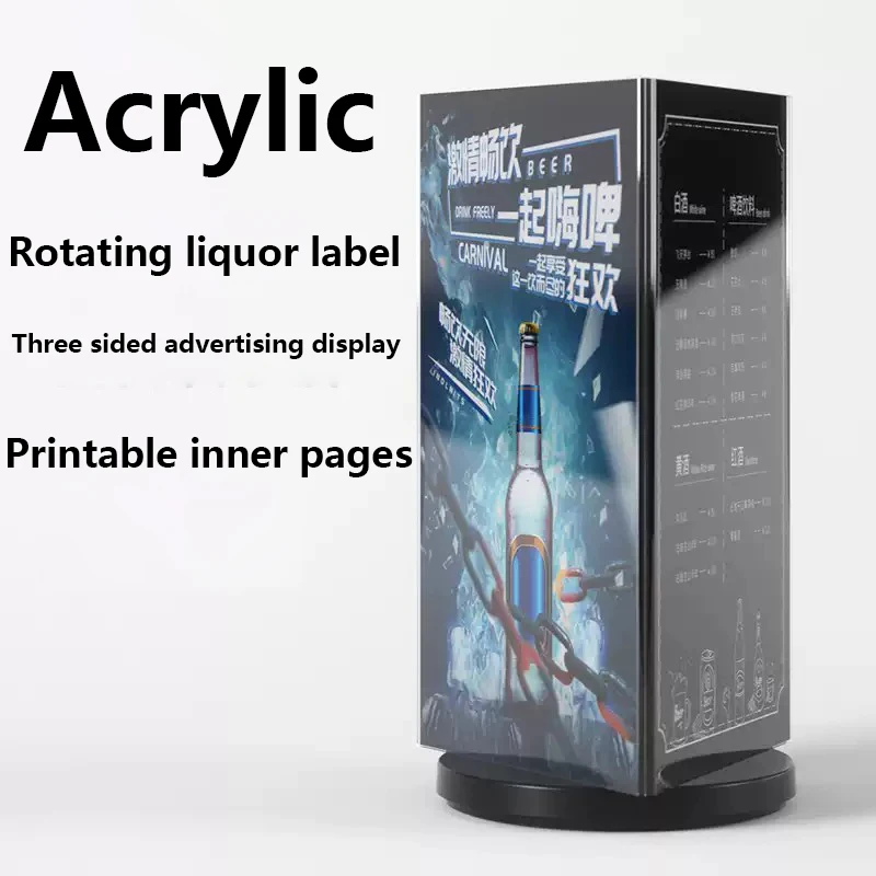 Acrylic Sign Holder Tabletop Restaurant Menu Holder Price Tag Display Stand Desktop Display Board Rotatable Sign Holder