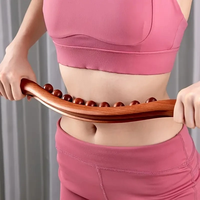 1pc Double Row Of 20 Beads Massage Stick, Carbonization Massage Stick, One Universal Scraping Stomach Rubbing Abdomen Profession