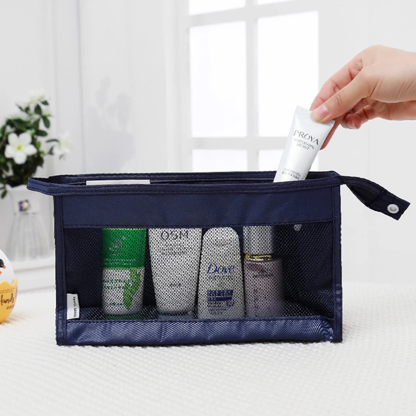 New Toiletries Bag Travel Cosmetics Mesh Bag Bathroom Accessories Holder Case Makeup Organizer Container Box Beauty Wash Bag