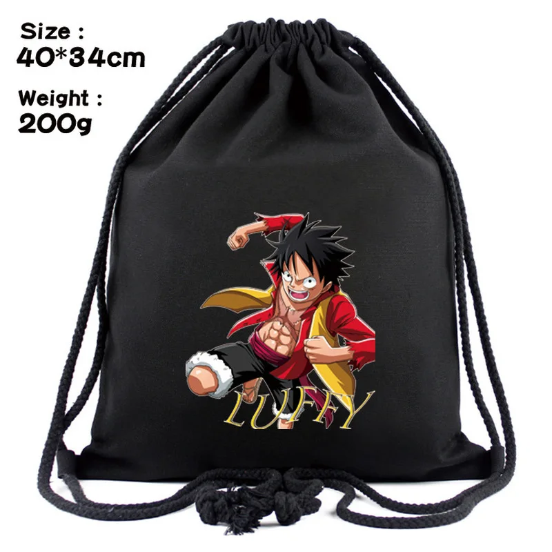 Une pièce couleur cordon poche autour d'une seule pièce Luffy dessin animé Anime faisceau bouche sac à dos cordon sac à dos sac de rangement