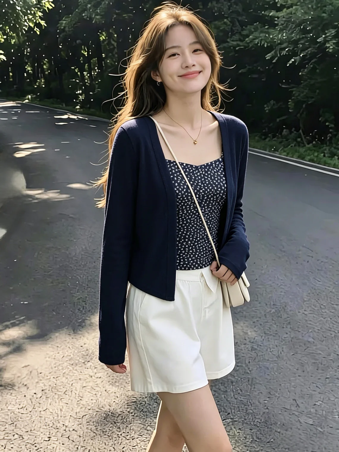

Floral Print Knitted Long Sleeve Vest Women's Spring Autumn New Style Self-Preserving Series Two-Piece Set Commute Korean Sty...