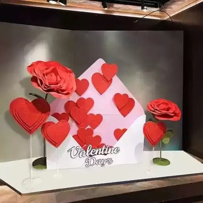 Rose Envelope Full of Love ins Valentine's Day Wedding Atmosphere Arrangement clock in scene decoration props